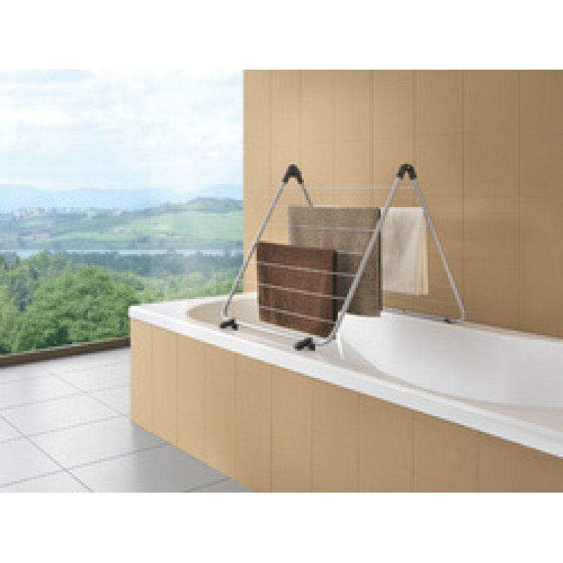 metaltex Séchoir à linge pour baignoire Nevis, noir mat