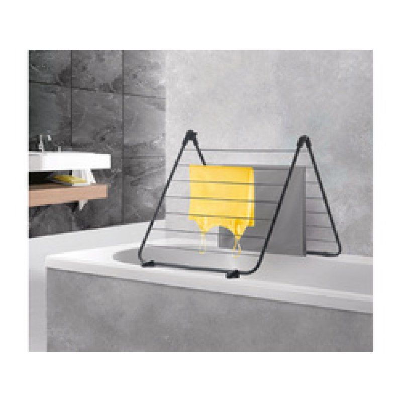 metaltex Séchoir à linge pour baignoire Nevis, noir mat