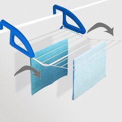 metaltex Séchoir à linge balcon/radiateur Bries, noir mat