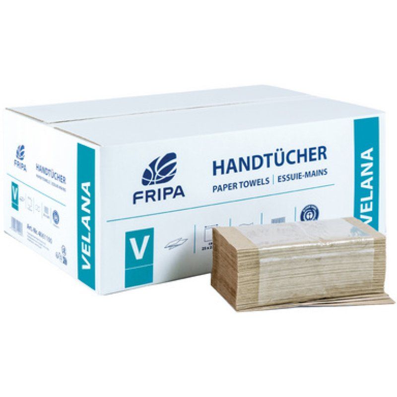 Fripa Essuie-mains VELANA, 250 x 230 mm, pli en V, marron