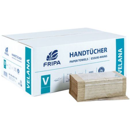 Fripa Essuie-mains VELANA, 250 x 230 mm, pli en V, marron