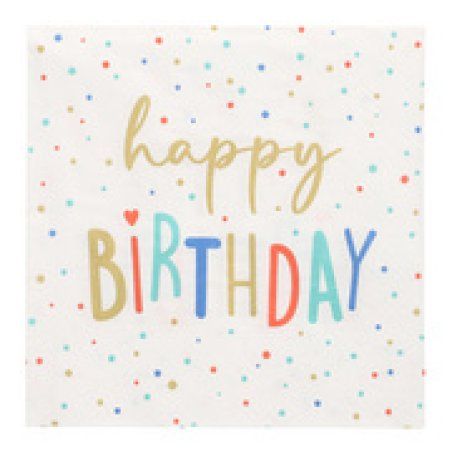 PAPSTAR Serviette à motif "Happy Birthday", 330 x 330 mm