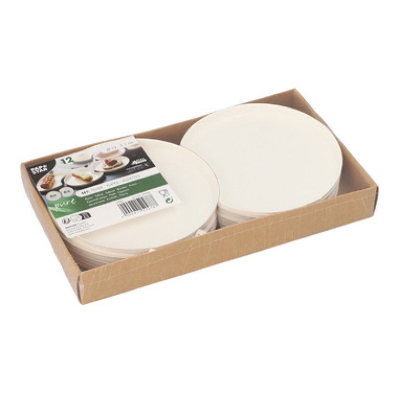 PAPSTAR Assiette en canne à sucre "pure", demi-lune, 12