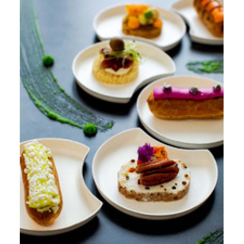 PAPSTAR Assiette en canne à sucre "pure", demi-lune, 12