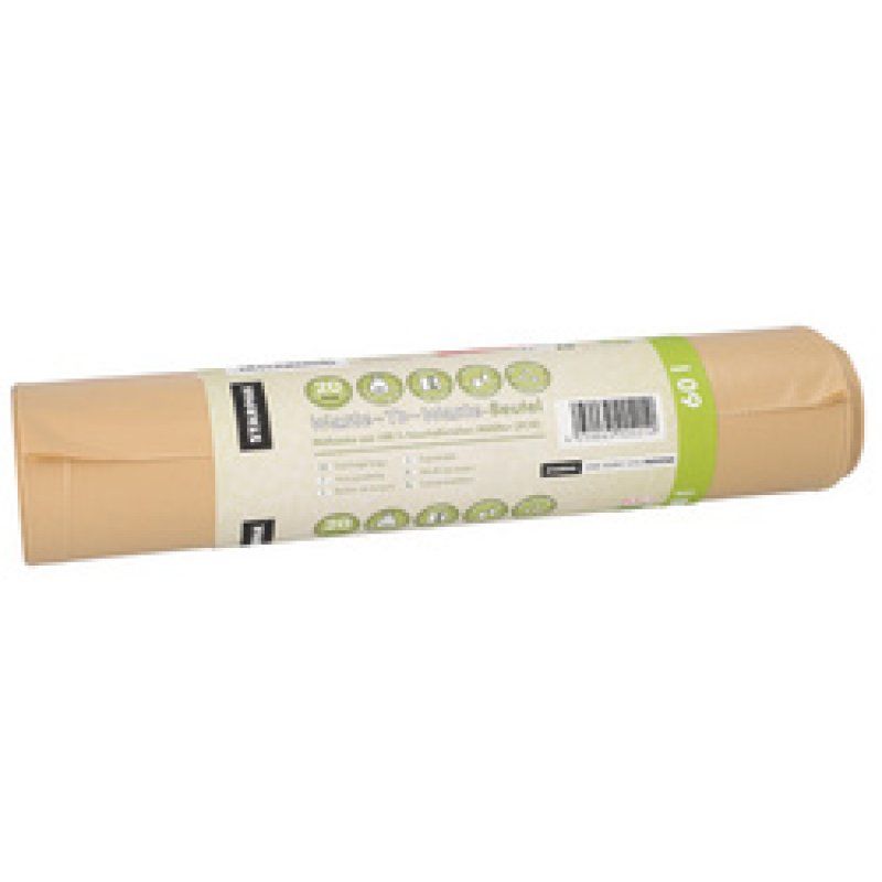 STARPAK Sac poubelle "Waste-to-Waste", 60 litres, marron