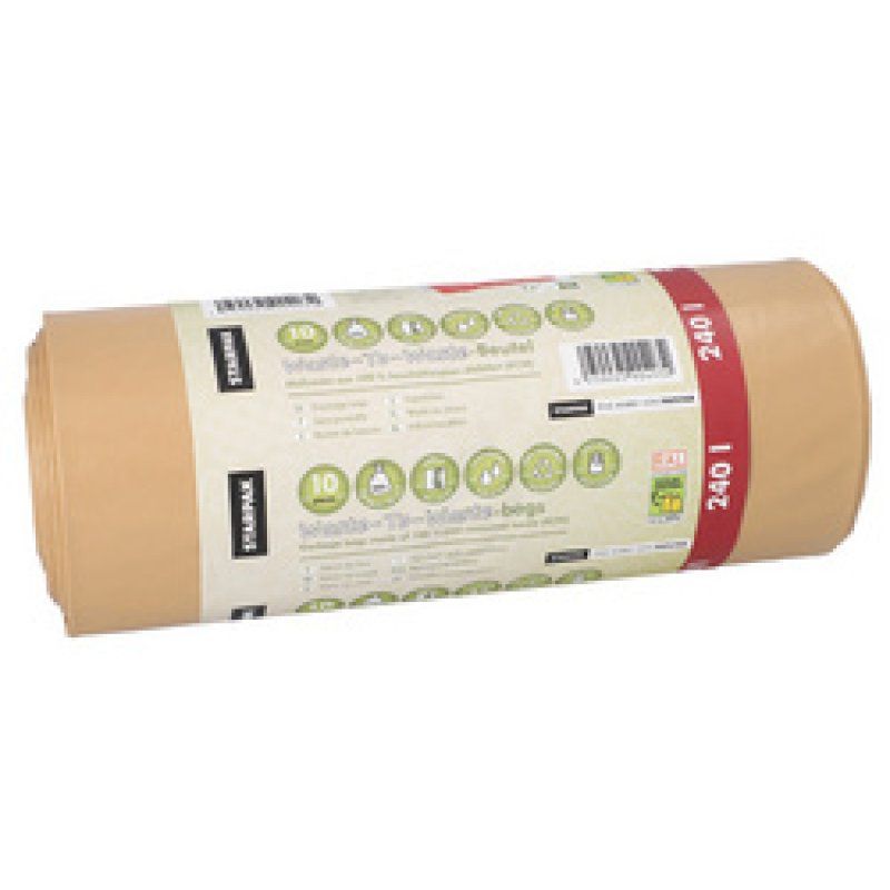 STARPAK Sac poubelle "Waste-to-Waste", 120 litres, marron