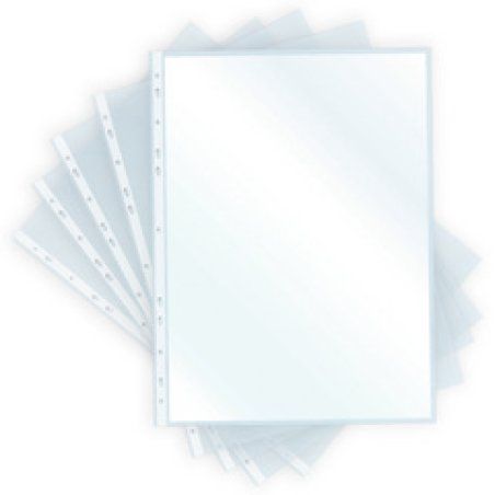 pavo Pochette perforée, A4, PP, 0,04 mm, transparent grainé