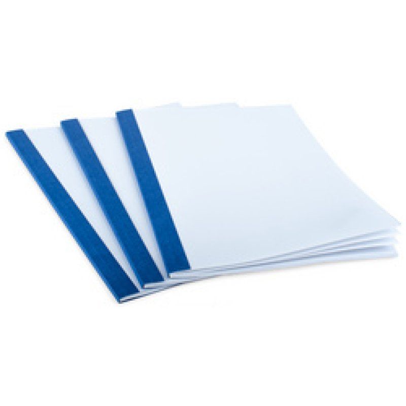 pavo Chemise à reliure thermique aspect cuir, A4, 3 mm, bleu