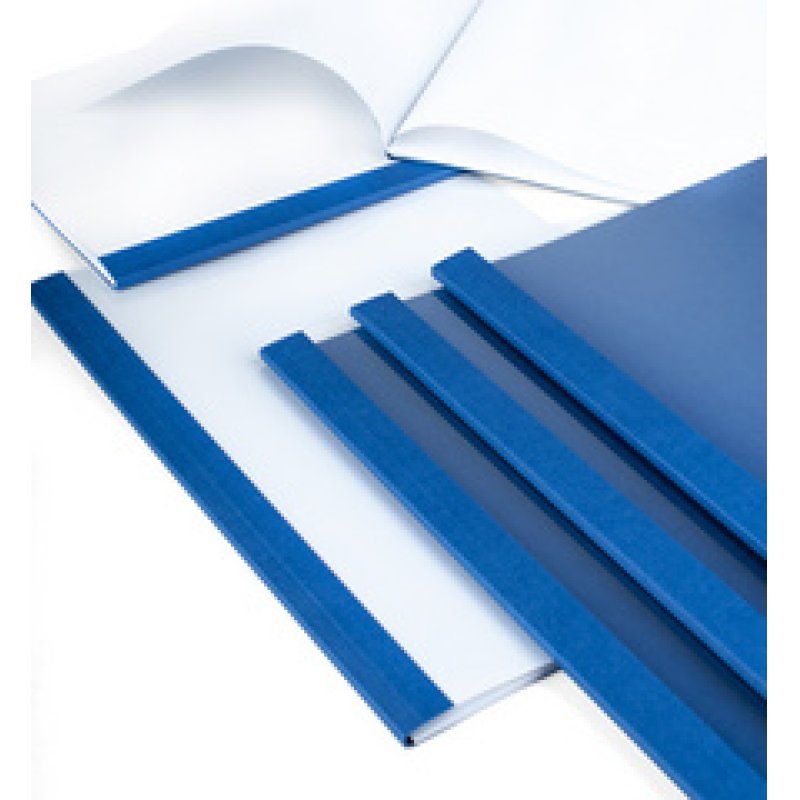 pavo Chemise à reliure thermique aspect cuir, A4, 3 mm, bleu