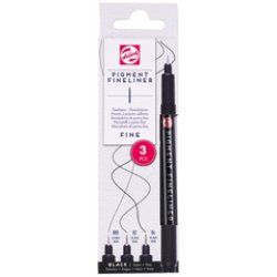 ROYAL TALENS Feutre Pigment Fineliner Medium, set de 3, noir