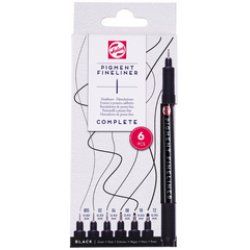 ROYAL TALENS Feutre Pigment Fineliner, set de 6, noir