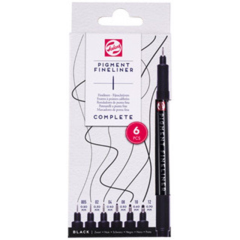 ROYAL TALENS Feutre Pigment Fineliner, set de 6, noir