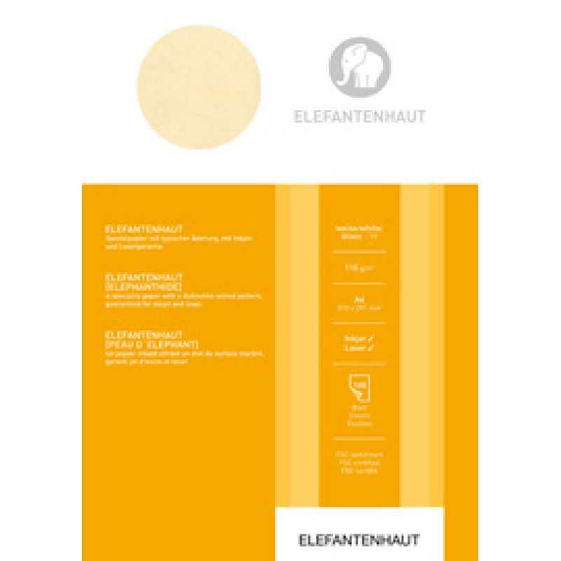 Papier spécial "peau d'éléphant", A4, 190 g/m2, chamois