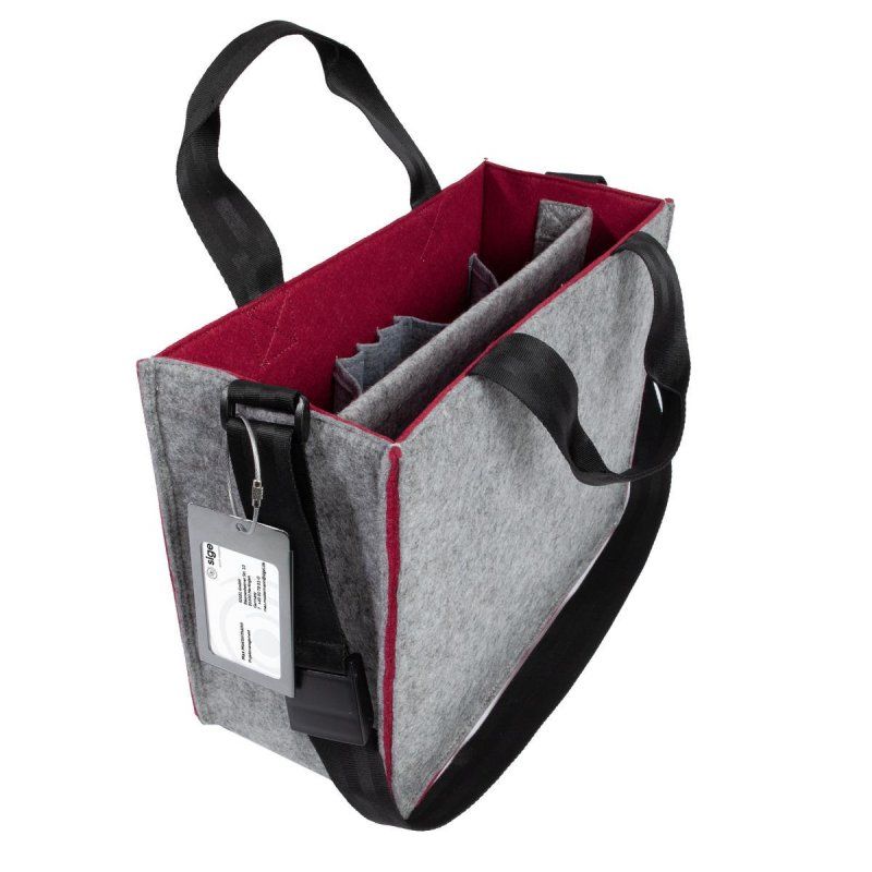 Sigel BA426 sac à main et sac en bandoulière Feutre PET, Polyéthylène téréphthalate (PET) Gris, Rouge