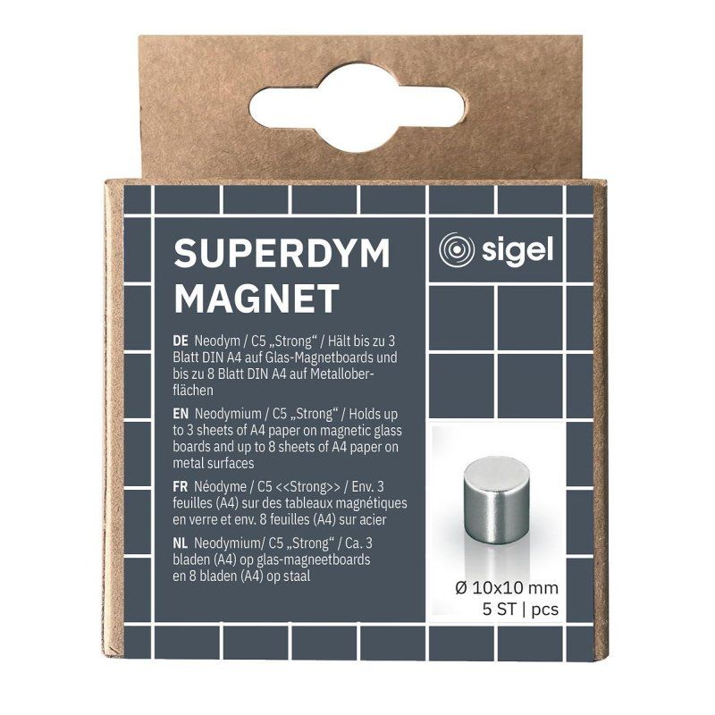 sigel Aimant néodyme cylindrique "Strong" C5, set de 50