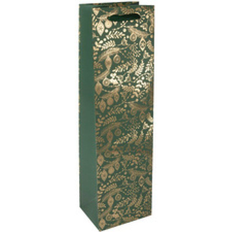 sigel Sac cadeau de Noël pour bouteille Golden Ornaments