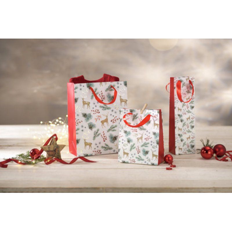 sigel Sac cadeau de Noël "Christmas Motifs Watercolor" petit