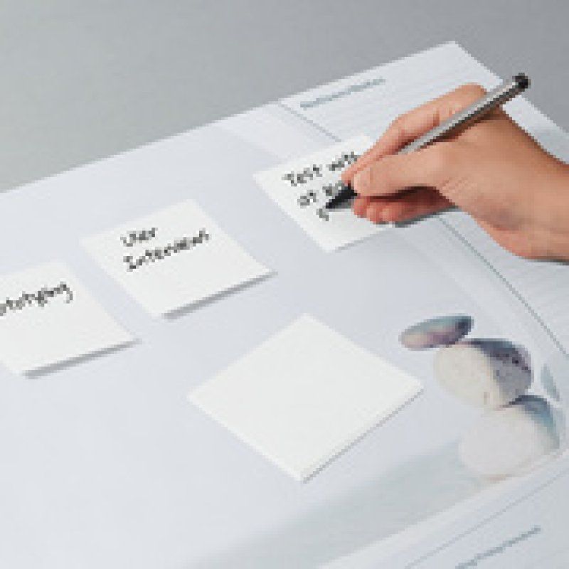 sigel Bloc-notes adhésif, 75 x 75 mm, uni, blanc