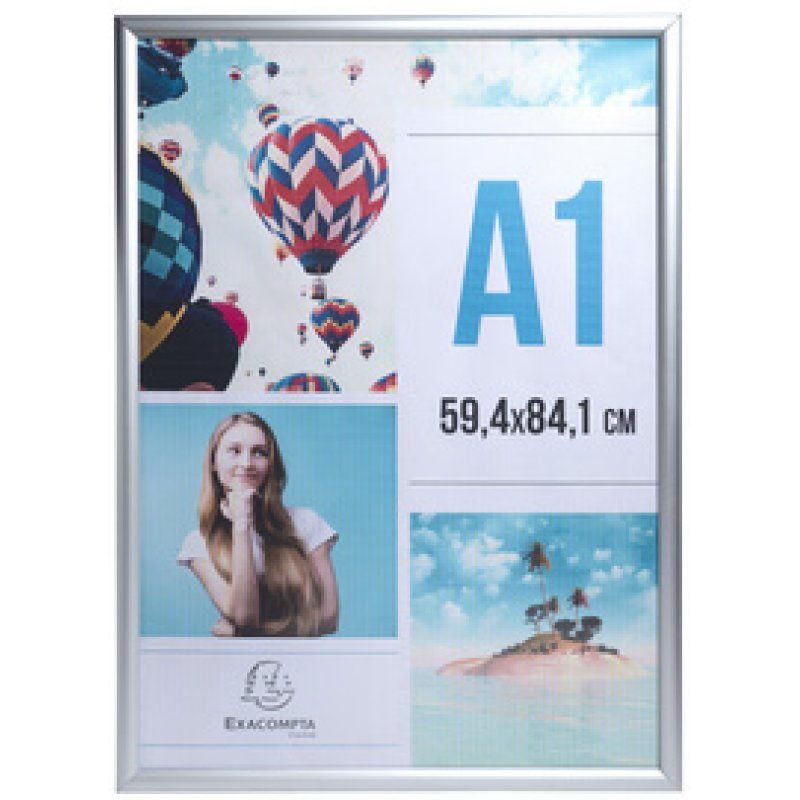 EXACOMPTA Cadre porte-affiche en aluminium, A4, argent