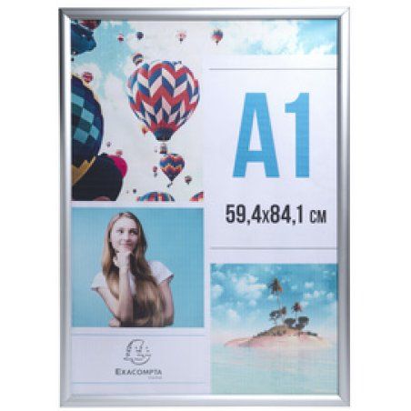 EXACOMPTA Cadre porte-affiche en aluminium, A4, argent