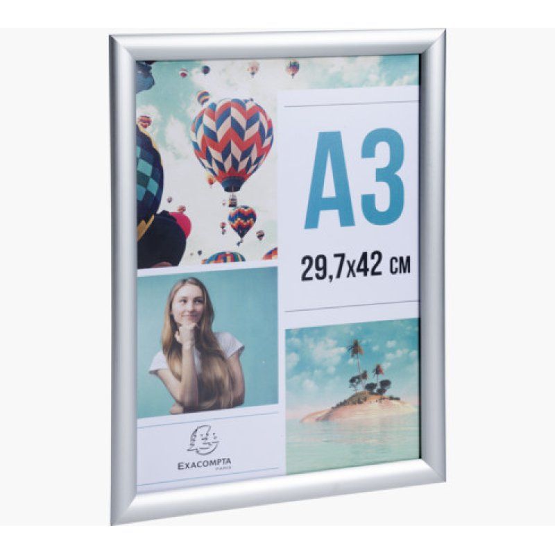 Exacompta 8394358D Cadre de mur 297 x 420 mm Rectangle Blanc Aluminium