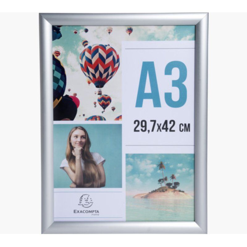 EXACOMPTA Cadre porte-affiche en aluminium, A3, argent