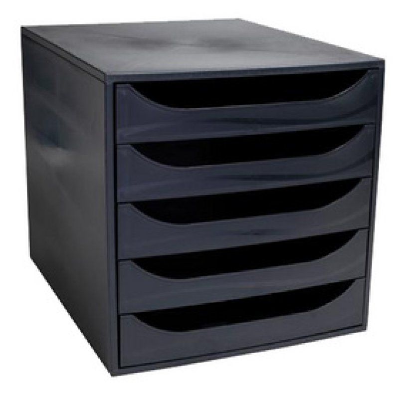 EXACOMPTA Module de classement ECOBOX, 5 tiroirs, noir/noir