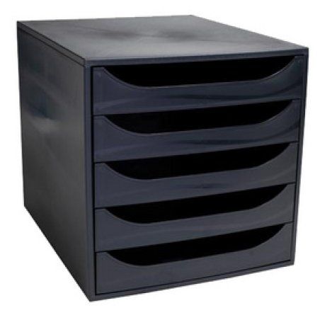EXACOMPTA Module de classement ECOBOX, 5 tiroirs, gris/gris
