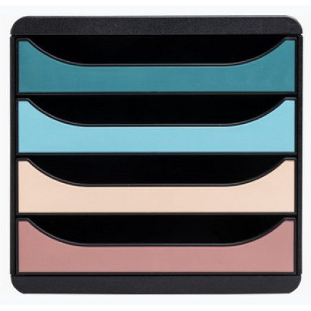 Exacompta Module de classement big box 4 tiroirs skandi - couleurs assorties - nouveauté