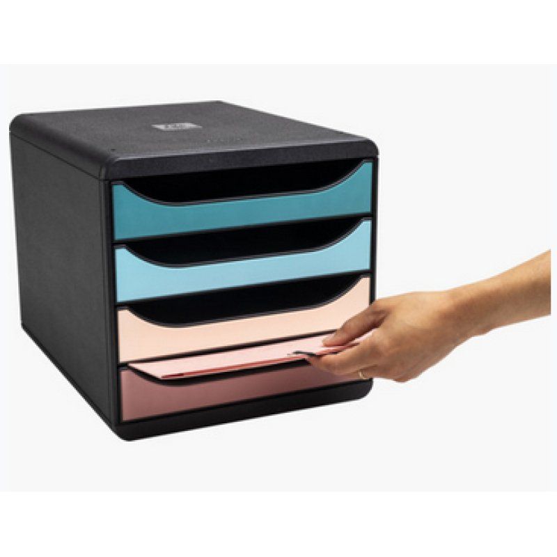 EXACOMPTA Module de classement BIG-BOX, 4 tiroirs, coloré