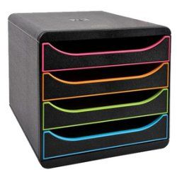 EXACOMPTA Module de classement BIG-BOX, 4 tiroirs, arlequin