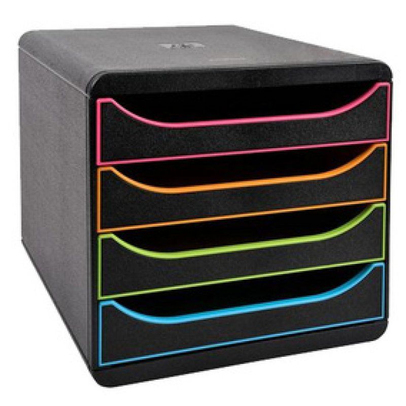 EXACOMPTA Module de classement BIG-BOX, 4 tiroirs, arlequin