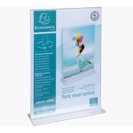 Exacompta 84158D sign holder/information stand A4 Polymethyl methacrylate (PMMA) Transparent