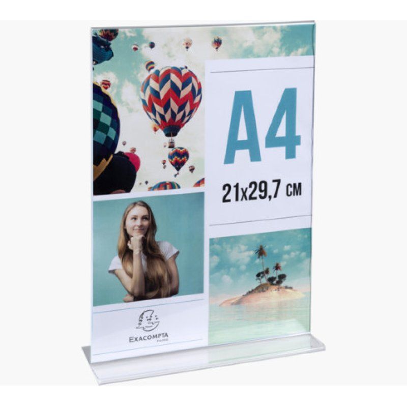 Exacompta 84158D support de panneau et stand d'information A4 polyméthacrylate de méthyle (PMMA) Transparent