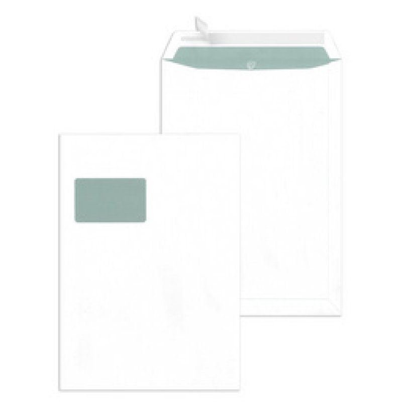 MAILmedia Versandtasche C4 haftklebend, mit Fenster, weiß