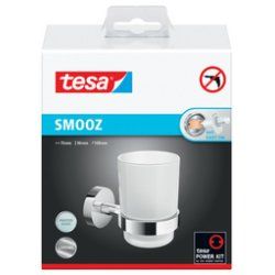 tesa Support pour verre à dents SMOOZ, avec colle, chromé