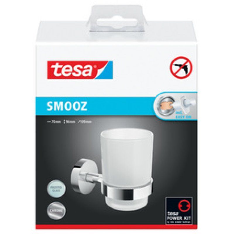 tesa Support pour verre à dents SMOOZ, avec colle, chromé