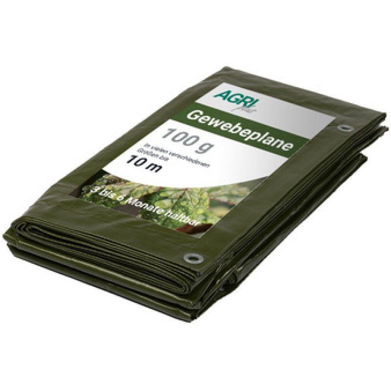 AGRIplus Bâche toile avec oeillets, 5 x 8 m, 100 g, vert