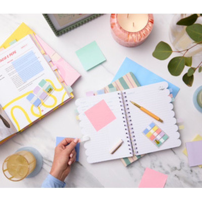 Post-it Marque-page Super Sticky Couleurs Pastel, 15 x 50mm