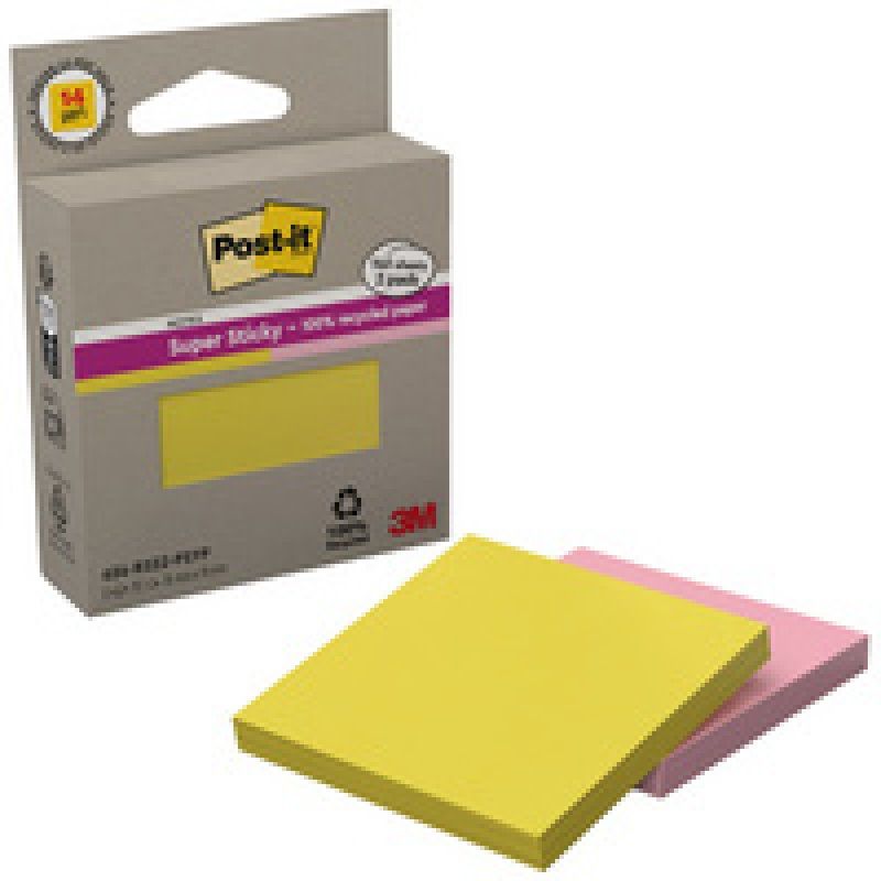 Post-it Bloc-notes Super Sticky Recycling Notes, menthe/bleu