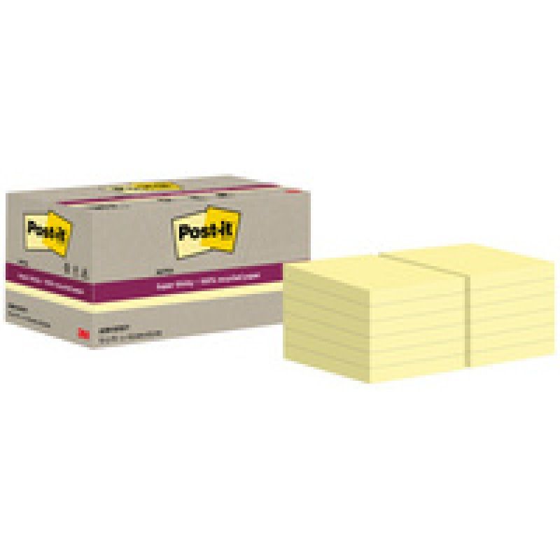 Post-it Bloc-notes super sticky Recycling Notes, jaune