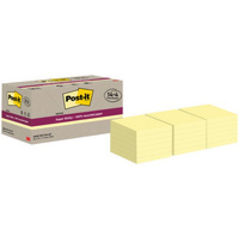 Post-it Bloc-notes super sticky Recycling Notes, jaune