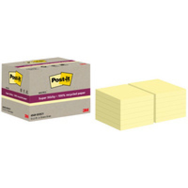 Post-it Bloc-notes super sticky Recycling Notes, jaune