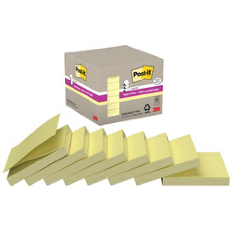 Post-it Bloc-notes super sticky Recycling Z-Notes, jaune