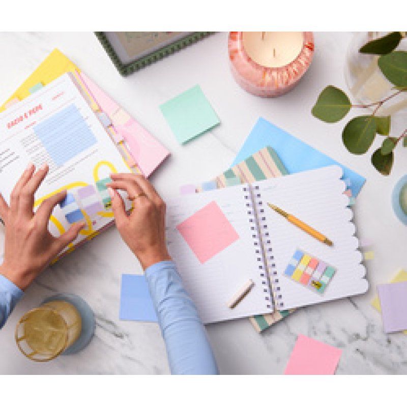 Post-it Marque-page rigide, standard, pastel