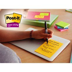 Post-it Bloc-notes super sticky notes, 101 x 152 mm, ligné