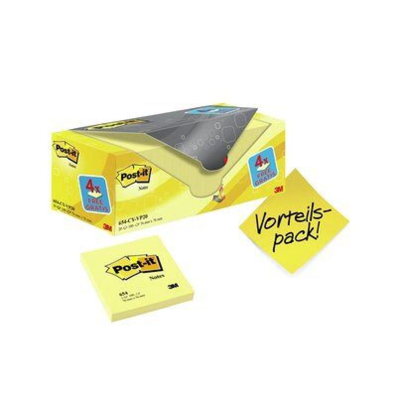 3M 654Y-20 note paper Square Yellow 100 sheets Self-adhesive