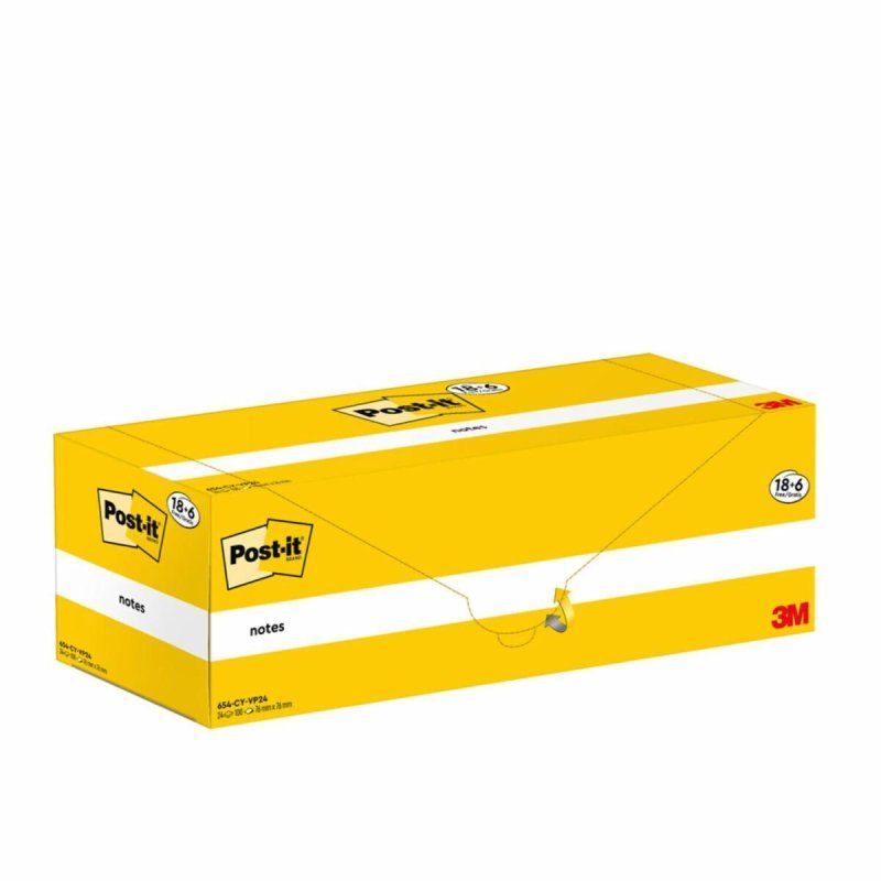 Post-it Bloc-notes adhésif, 76 x 76 mm, jaune, 18 6 gratuits