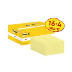 Post-it Bloc-notes adhésif, 127x76 mm, jaune, 16 4 gratuits