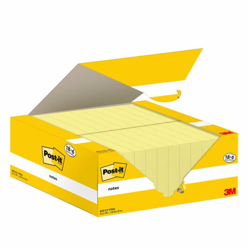 Post-It 653-CY-VP24 note paper Rectangle Yellow 100 sheets Self-adhesive